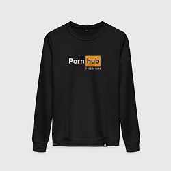 Свитшот хлопковый женский PornHub premium, цвет: черный