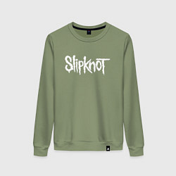 Свитшот хлопковый женский SLIPKNOT НА СПИНЕ, цвет: авокадо