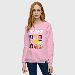 Свитшот хлопковый женский Японский Sonic, цвет: светло-розовый — фото 2