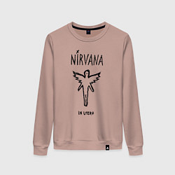 Свитшот хлопковый женский Nirvana In utero, цвет: пыльно-розовый