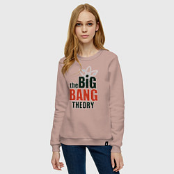 Свитшот хлопковый женский Big Bang Theory logo, цвет: пыльно-розовый — фото 2
