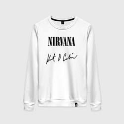 Свитшот хлопковый женский NIRVANA АВТОГРАФ КУРТА КОБЕЙНА, цвет: белый