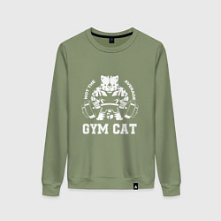 Свитшот хлопковый женский GYM Cat, цвет: авокадо