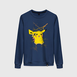 Свитшот хлопковый женский Pikachu, цвет: тёмно-синий