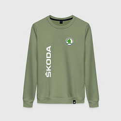 Свитшот хлопковый женский SKODA, цвет: авокадо