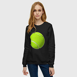 Свитшот хлопковый женский Теннис, цвет: черный — фото 2