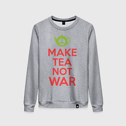 Свитшот хлопковый женский Make tea not war, цвет: меланж