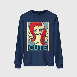 Свитшот хлопковый женский Fluttershy cute, цвет: тёмно-синий