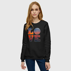 Свитшот хлопковый женский LOVE Volleyball, цвет: черный — фото 2