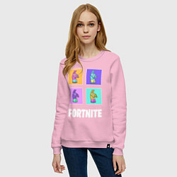 Свитшот хлопковый женский Фортнайт поп-ап, цвет: светло-розовый — фото 2
