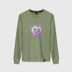 Свитшот хлопковый женский BTS, цвет: авокадо