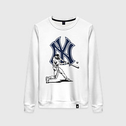 Свитшот хлопковый женский New York Yankees - baseball team, цвет: белый