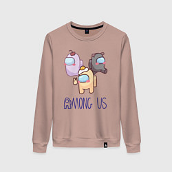 Свитшот хлопковый женский Among Us, цвет: пыльно-розовый