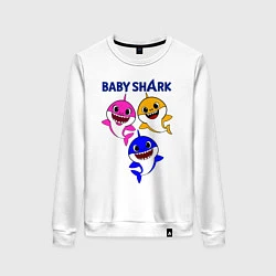 Свитшот хлопковый женский Baby Shark, цвет: белый