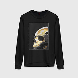 Свитшот хлопковый женский Skull, цвет: черный