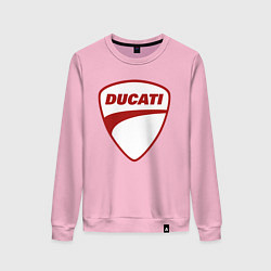 Свитшот хлопковый женский Ducati Logo Дукати Лого Z, цвет: светло-розовый