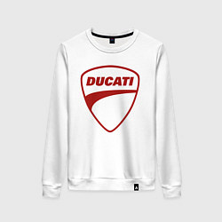 Свитшот хлопковый женский Ducati Logo Дукати Лого Z, цвет: белый