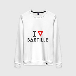 Свитшот хлопковый женский I love Bastille, цвет: белый
