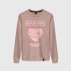 Свитшот хлопковый женский BLACKPINK, цвет: пыльно-розовый