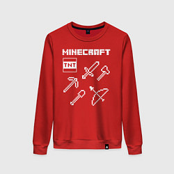 Свитшот хлопковый женский Minecraft, цвет: красный