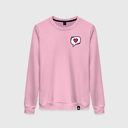Свитшот хлопковый женский Сердце, цвет: светло-розовый