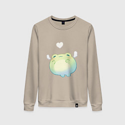 Свитшот хлопковый женский Воздушная лягушка, цвет: миндальный