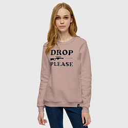 Свитшот хлопковый женский Drop Please, цвет: пыльно-розовый — фото 2