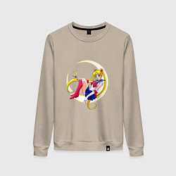 Свитшот хлопковый женский Sailor Moon, цвет: миндальный