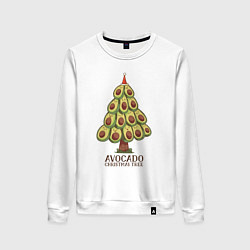 Свитшот хлопковый женский Avocado Christmas Tree, цвет: белый