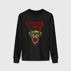 Свитшот хлопковый женский Cannibal Corpse Труп Каннибала Z, цвет: черный