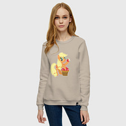 Свитшот хлопковый женский Applejack, цвет: миндальный — фото 2