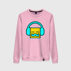 Свитшот хлопковый женский Geometry Dash: Music, цвет: светло-розовый