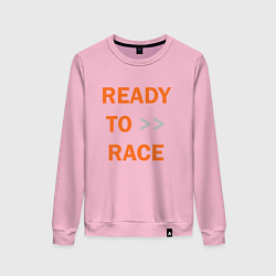 Свитшот хлопковый женский KTM READY TO RACE спина Z, цвет: светло-розовый