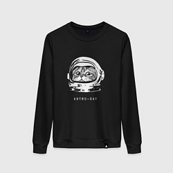 Свитшот хлопковый женский Astro-cat, цвет: черный