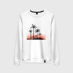 Свитшот хлопковый женский Palm tree, цвет: белый