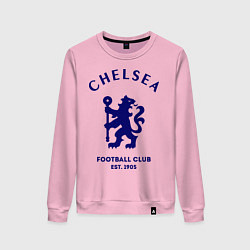 Свитшот хлопковый женский Chelsea Est. 1905, цвет: светло-розовый