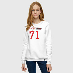 Свитшот хлопковый женский Hockey life Number series, цвет: белый — фото 2