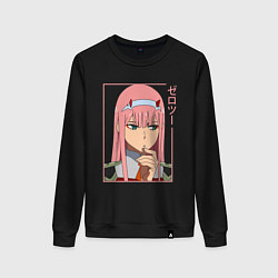 Свитшот хлопковый женский Darling in the Franxx 02, цвет: черный