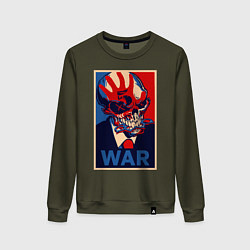 Свитшот хлопковый женский FFDP War, цвет: хаки