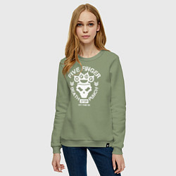 Свитшот хлопковый женский 5FDP Got Your Six, цвет: авокадо — фото 2