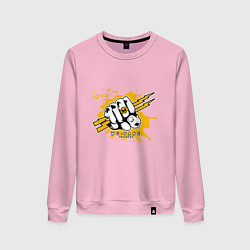 Свитшот хлопковый женский Wu-Tang Power, цвет: светло-розовый