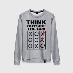 Свитшот хлопковый женский THINK OUTSIDE THE BOX, цвет: меланж