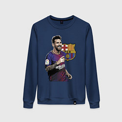 Свитшот хлопковый женский Lionel Messi Barcelona Argentina, цвет: тёмно-синий