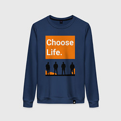 Свитшот хлопковый женский Choose Life, цвет: тёмно-синий