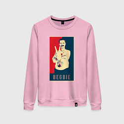 Свитшот хлопковый женский Begbie, цвет: светло-розовый