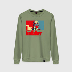 Свитшот хлопковый женский Godfather logo, цвет: авокадо