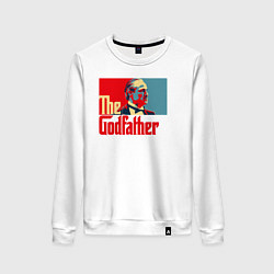 Свитшот хлопковый женский Godfather logo, цвет: белый