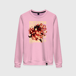 Свитшот хлопковый женский Demon Slayer 6, цвет: светло-розовый