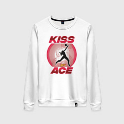 Свитшот хлопковый женский Kiss Ace, цвет: белый