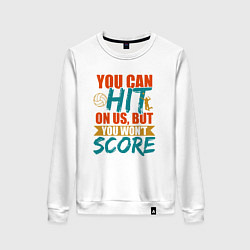 Свитшот хлопковый женский Hit The Score, цвет: белый